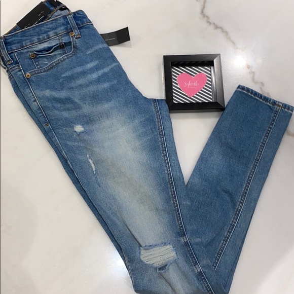 🔥PacSun Medium Destroy Stacked Skinny Jeans NWT - Picture 10 of 10